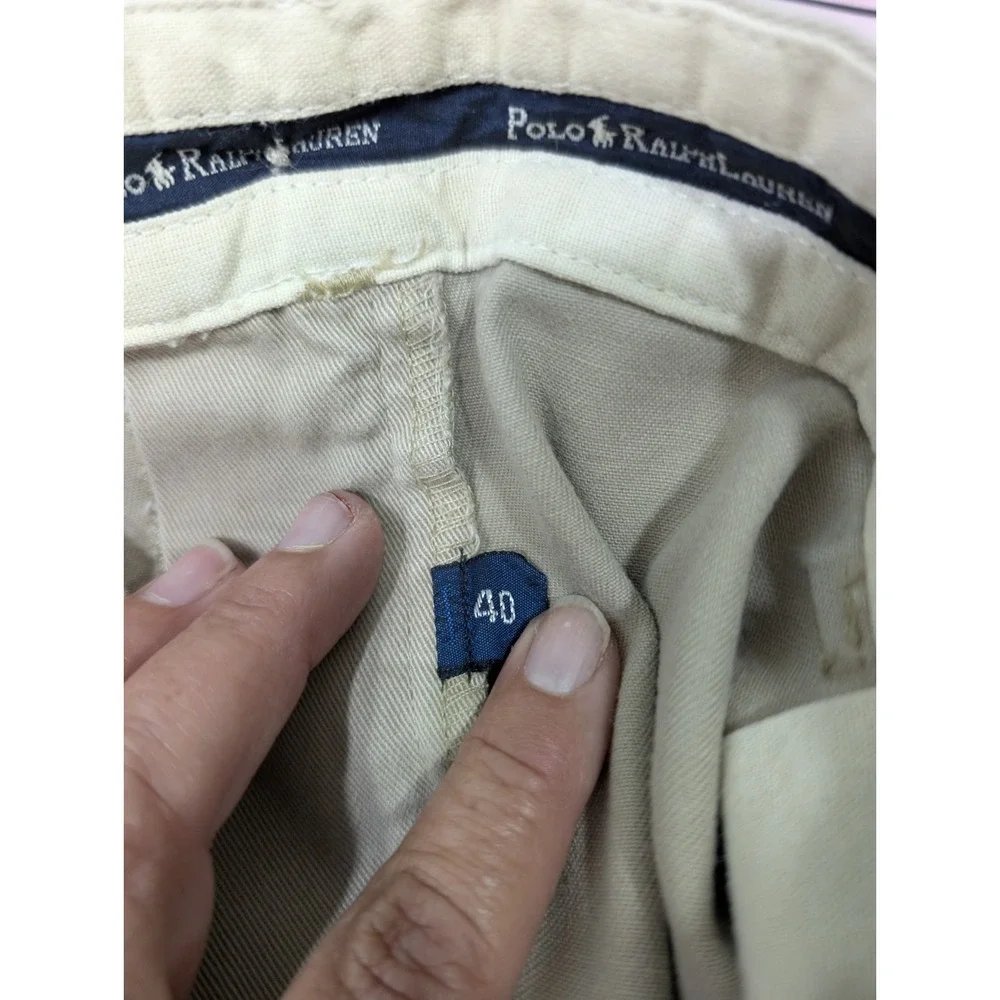Vintage 90s Polo Ralph Lauren Andrew Pleated Chino Shorts 40 Khaki Tan Mens Y2K